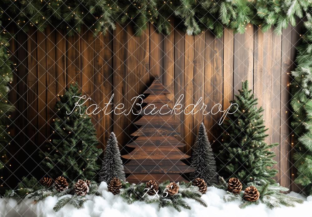 Kate Christmas Pine Tree Wooden Backdrop Designed by Patty Roberts