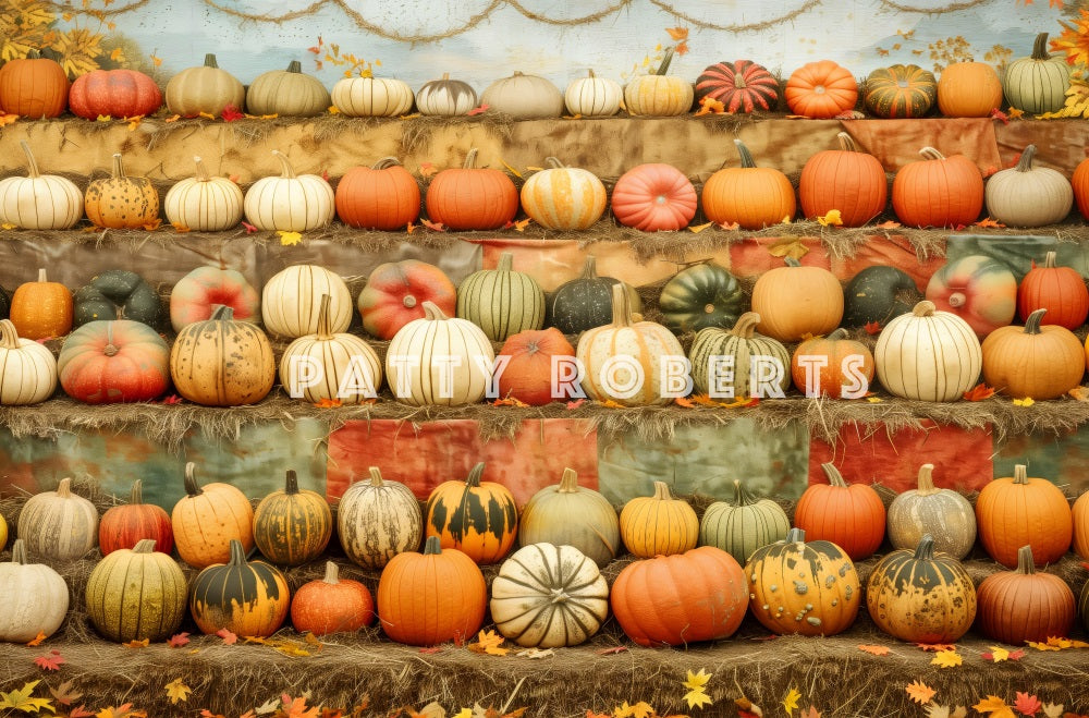 Kate Fall Harvest Pumpkin Stand Backdrop Designed by Patty Robert