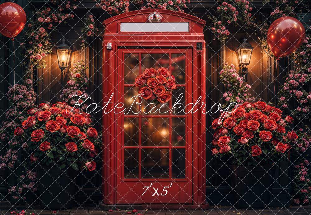 Kate Valentine's Day Romantic Roses Door Backdrop Designed by Emetselch