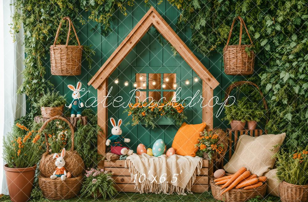 Kate Easter Bunny House Basket Blanket Backdrop Designed by Emetselch