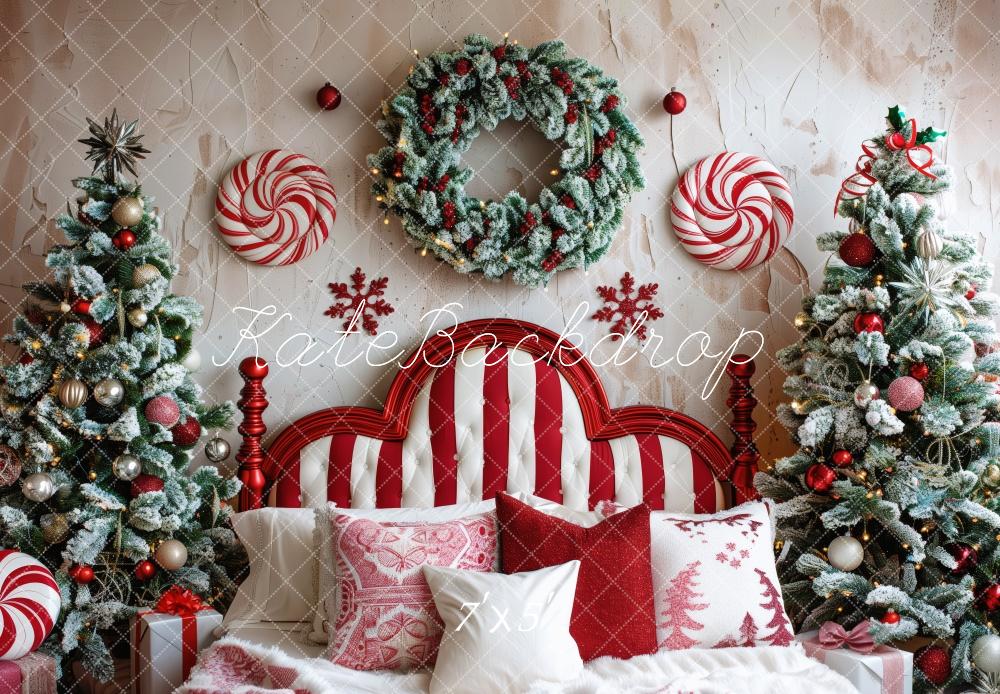 Kate Christmas Headboard Candy Cane Tree Backdrop Designed by Patty Roberts