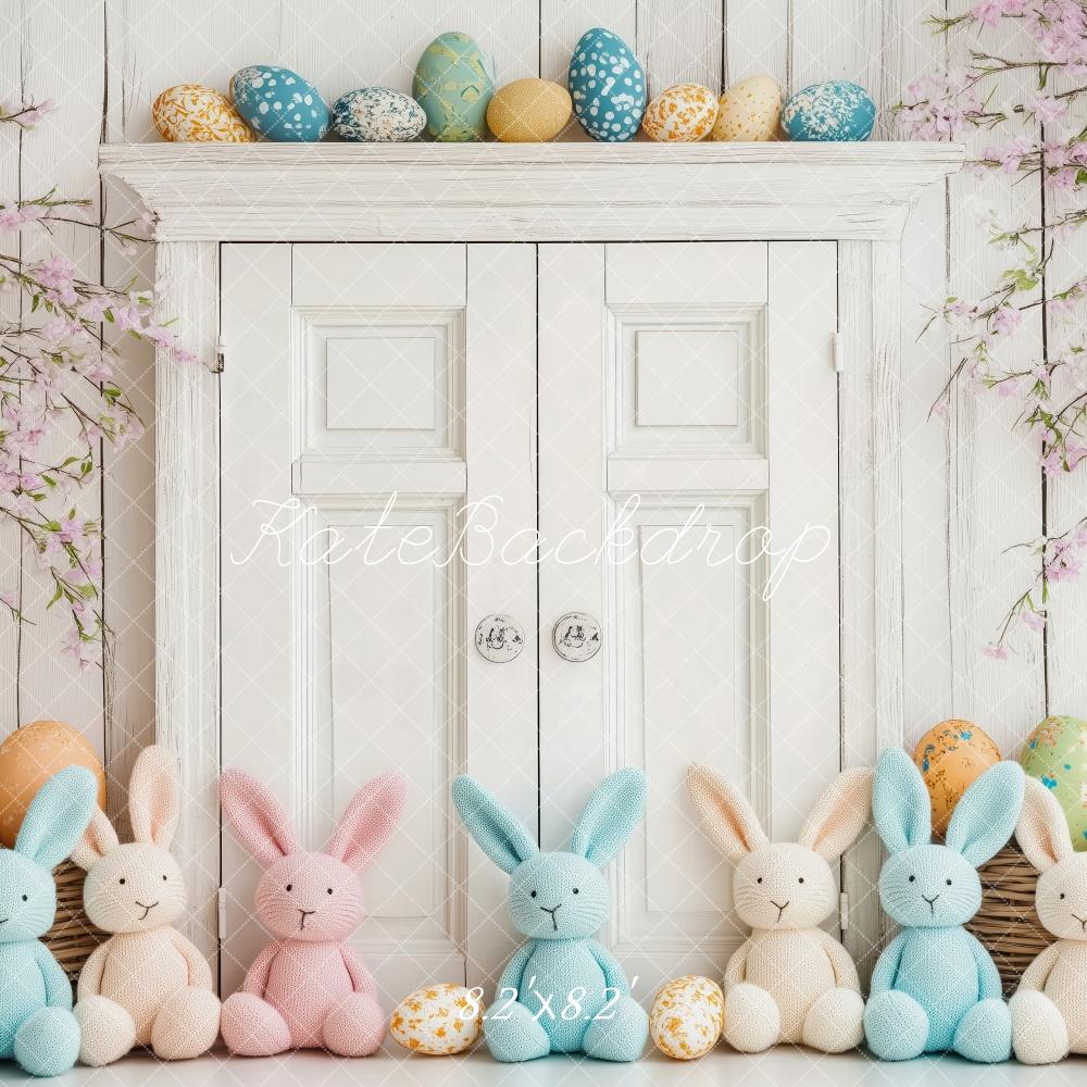 Kate Easter Bunny Eggs White Door Backdrop Designed by Patty Roberts