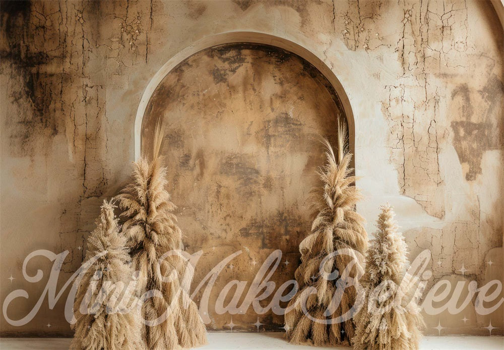 Sfondo murale in stile Boho Beige ad arco rotto progettato da Mini MakeBelieve.