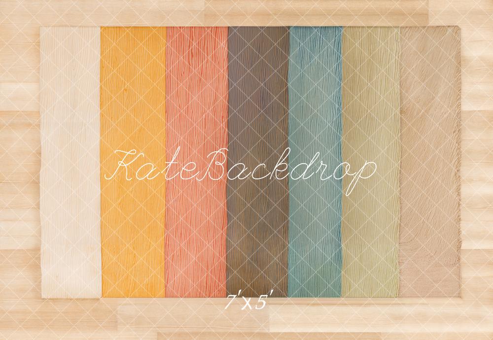 Colorful Wooden Floor Backdrop Designed by Kate Image