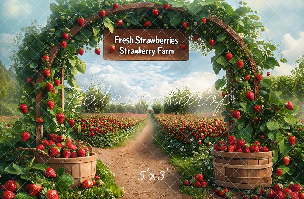 Kate Spring Strawberry Farm Arch Backdrop Designed by Emetselch