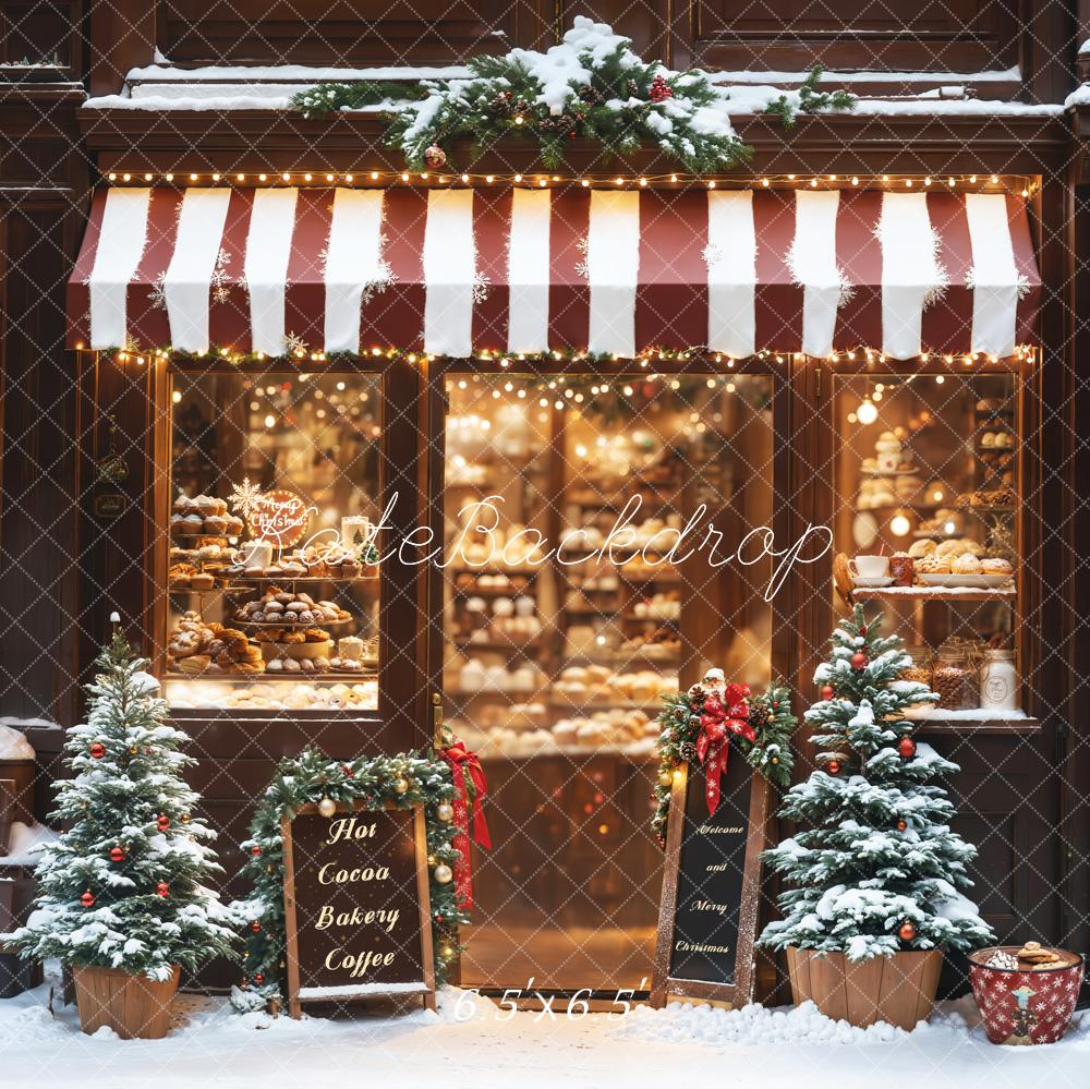 Kate Christmas Bakery Hot Cocoa Shop Backdrop Designed by Emetselch