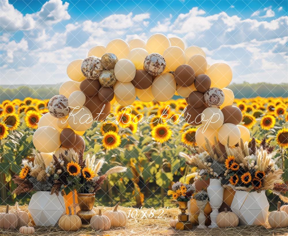 Fall Zonnebloem Ballonboog Foto Achtergrond Designed by Mini MakeBelieve