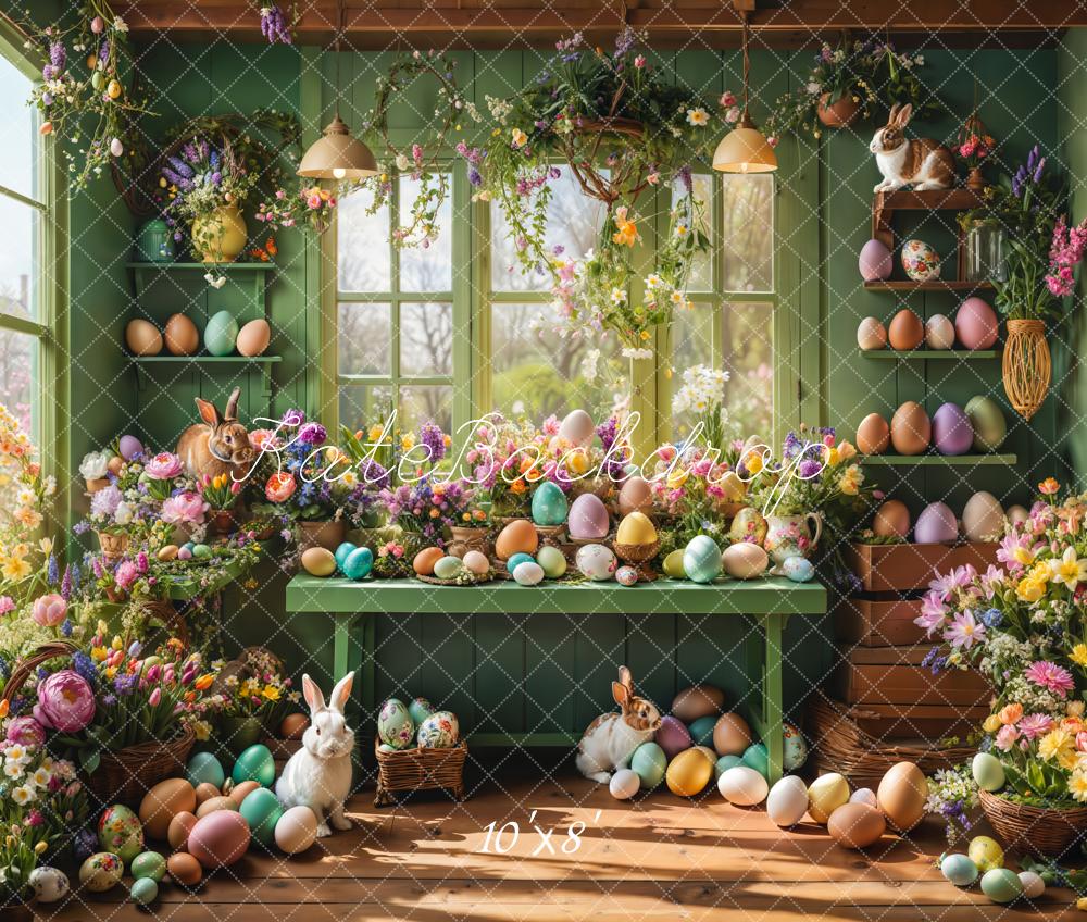 Kate Easter Window Bunny Flowers Eggs Backdrop Designed by Emetselch