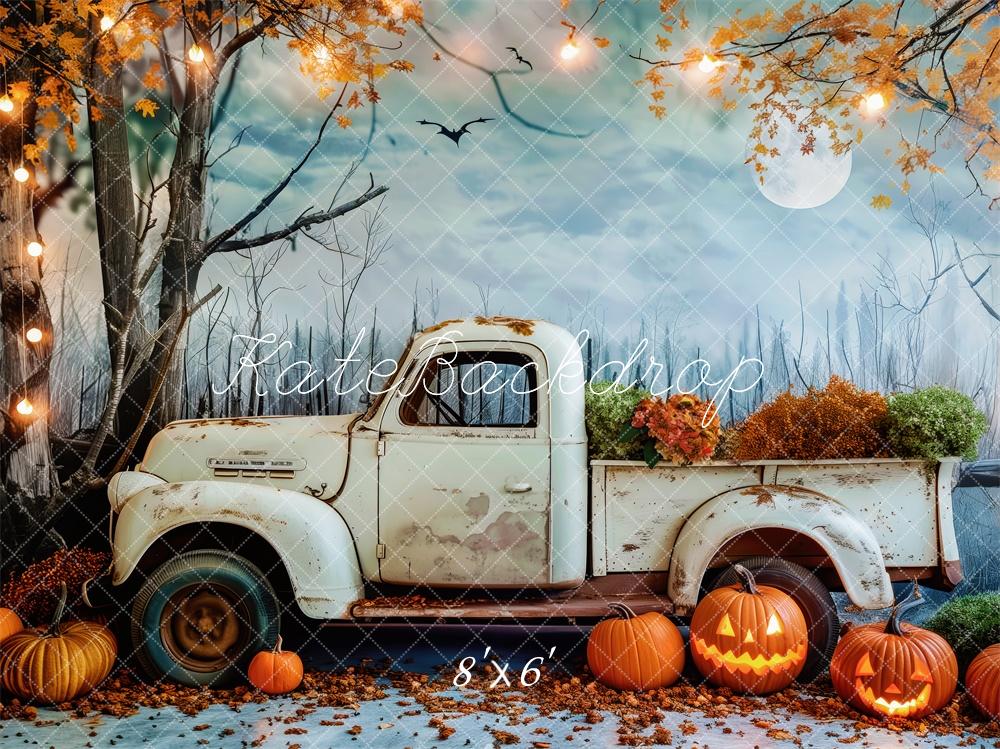 Halloween Vintage Truck Maple Tree Foto Achtergrond Designed by Patty Roberts