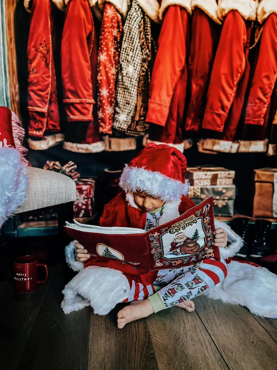 Kate Christmas Santa Coats Blue Closet Backdrop Designed by Emetselch