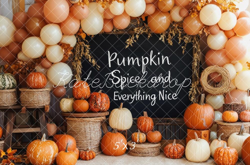 Kate Fall Halloween Pumpkin Basket Balloon Backdrop Designed by Patty Roberts