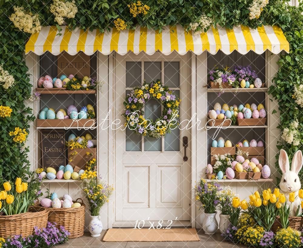 Lightning Deal #5 Kate Easter Bunny Floral Yellow Shop Backdrop Designed by Emetselch