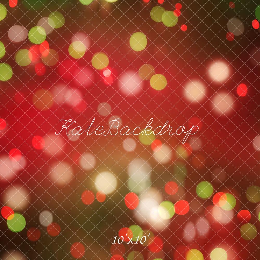 Kerst Rode Groene Bokeh Lichten Foto Achtergrond Designed by Emetselch