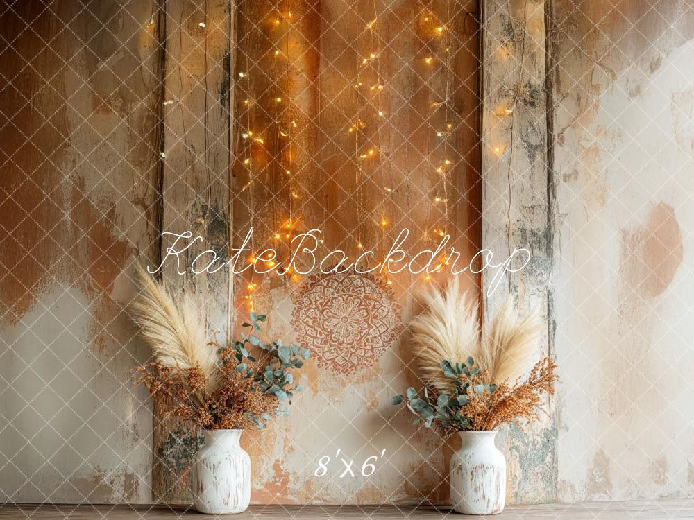 Kate Boho Rustic Floral Pattern Wall Backdrop Designed by Mini MakeBelieve