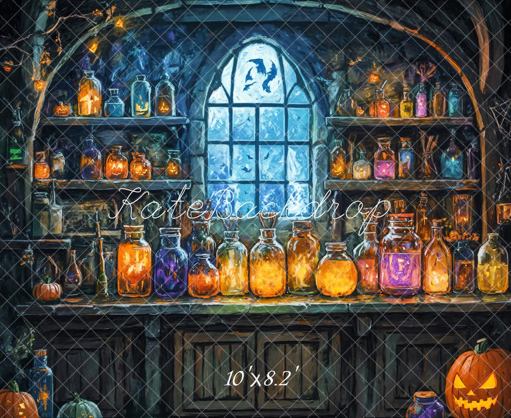 Kate Halloween Magic Laboratory Colorful Vial Window Backdrop Designed by GQ