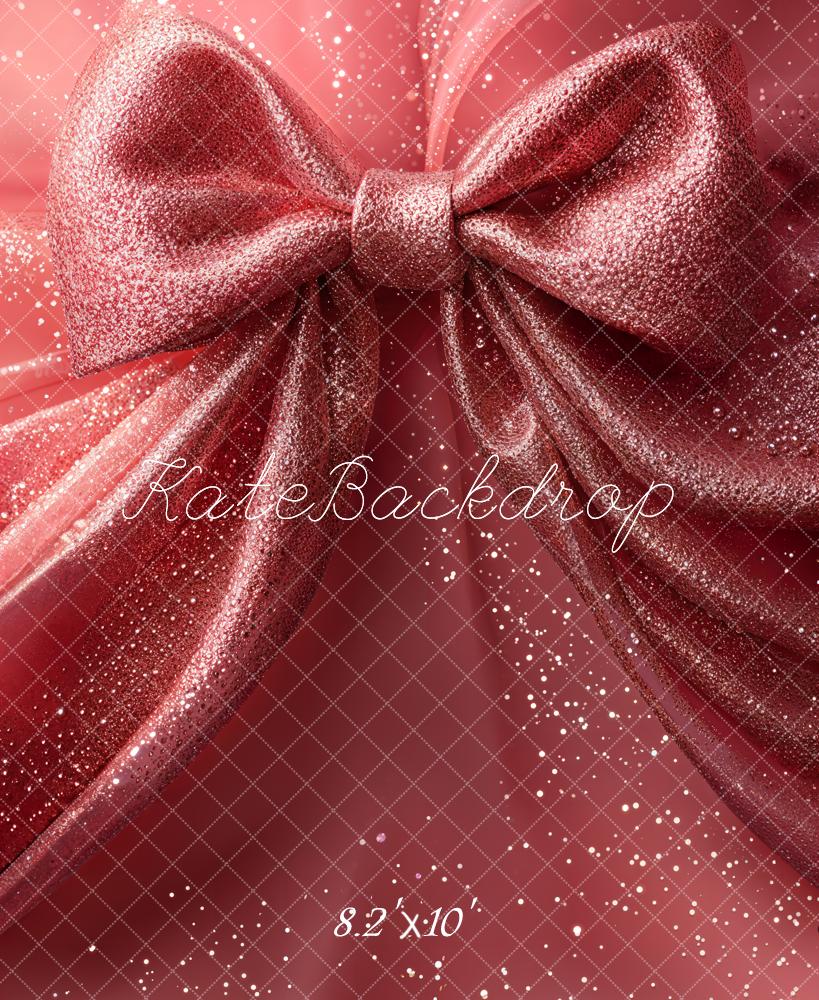 Kate Sparkling Pink Big Bow Backdrop Designed by Emetselch