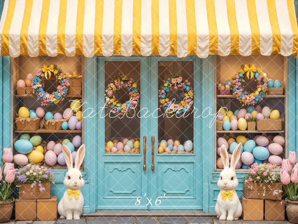 Kate Easter Bunny Floral Eggs Shop Backdrop Designed by Emetselch