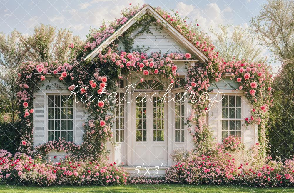 Kate Spring Flower Arch White Cottage Backdrop Designed by Emetselch