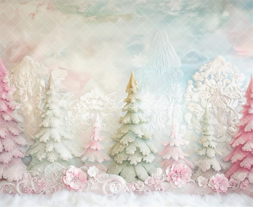 Winter Pastel Wonderland Foto Achtergrond Designed by Patty Roberts