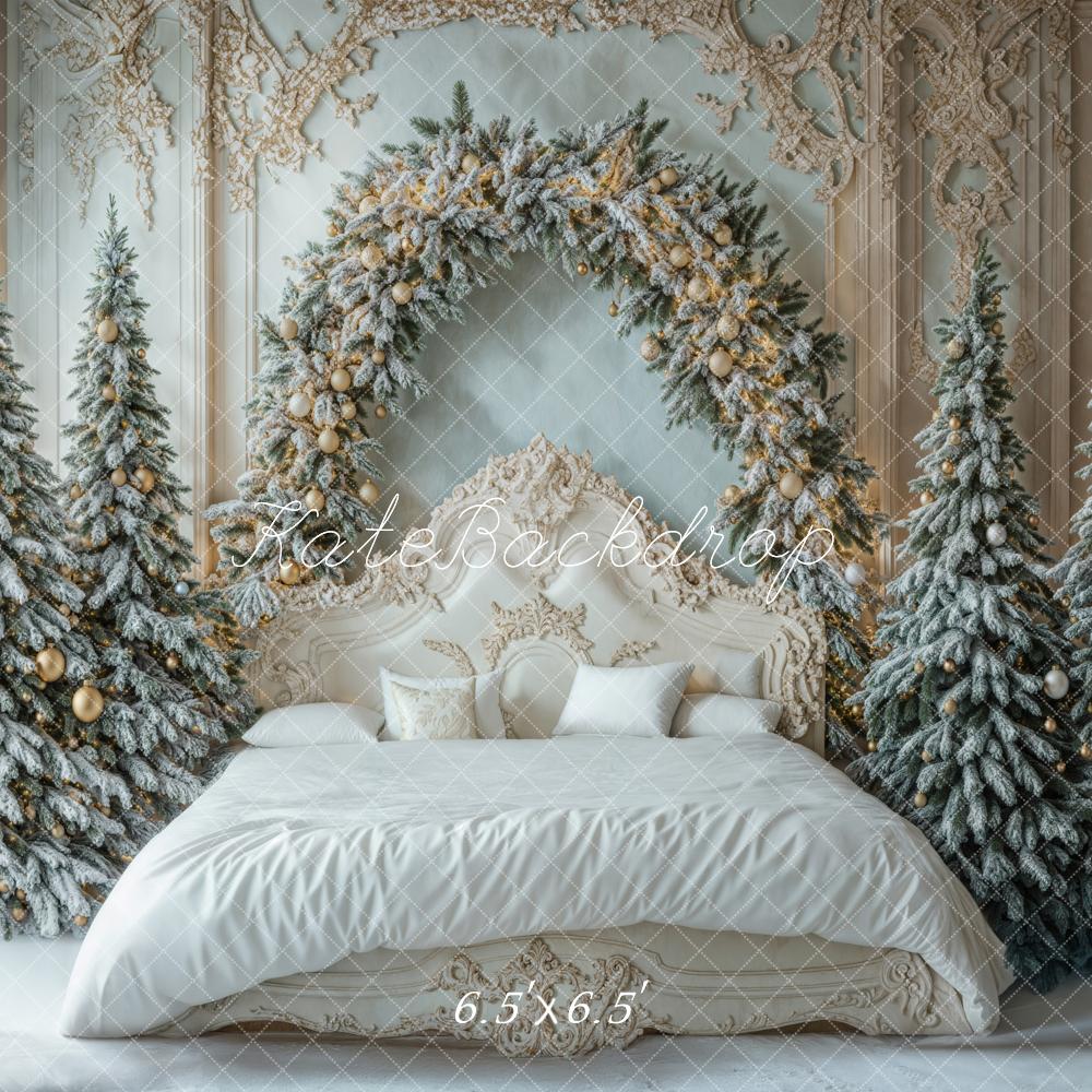 Kate Christmas Headboard White Retro Bed Backdrop Designed by Emetselch