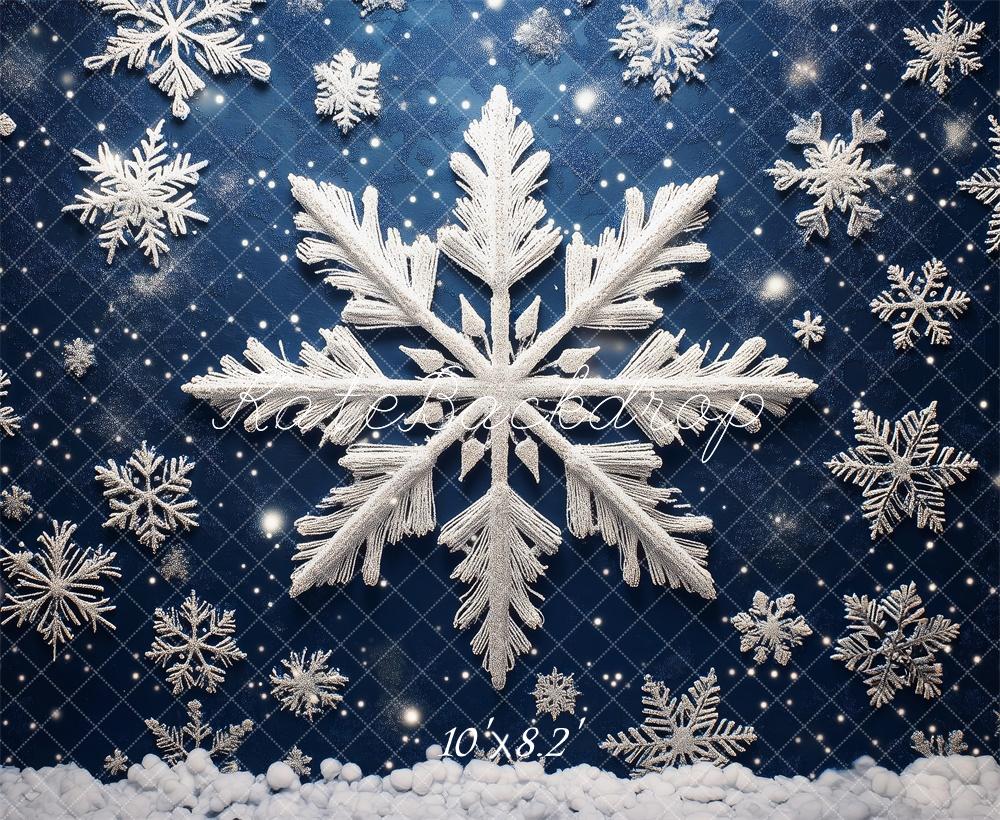 Kate Blue Winter Snowflakes Backdrop Designed by Patty Roberts