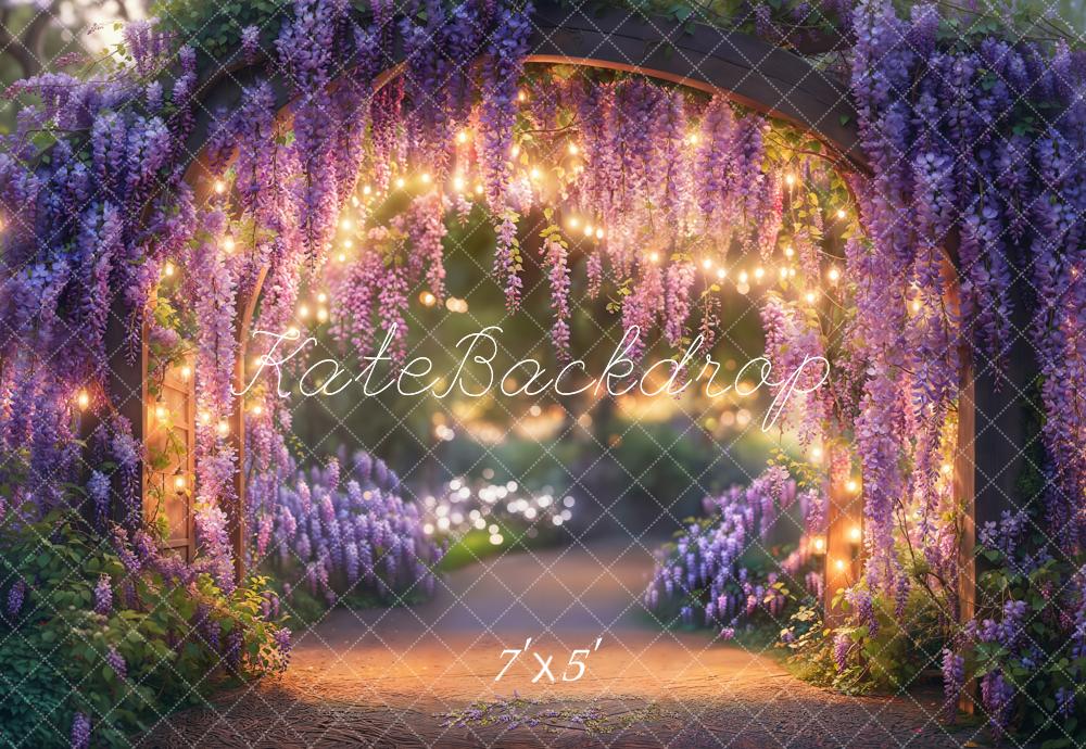 Kate Spring Fairy Wisteria Archway Lights Backdrop Designed by Emetselch