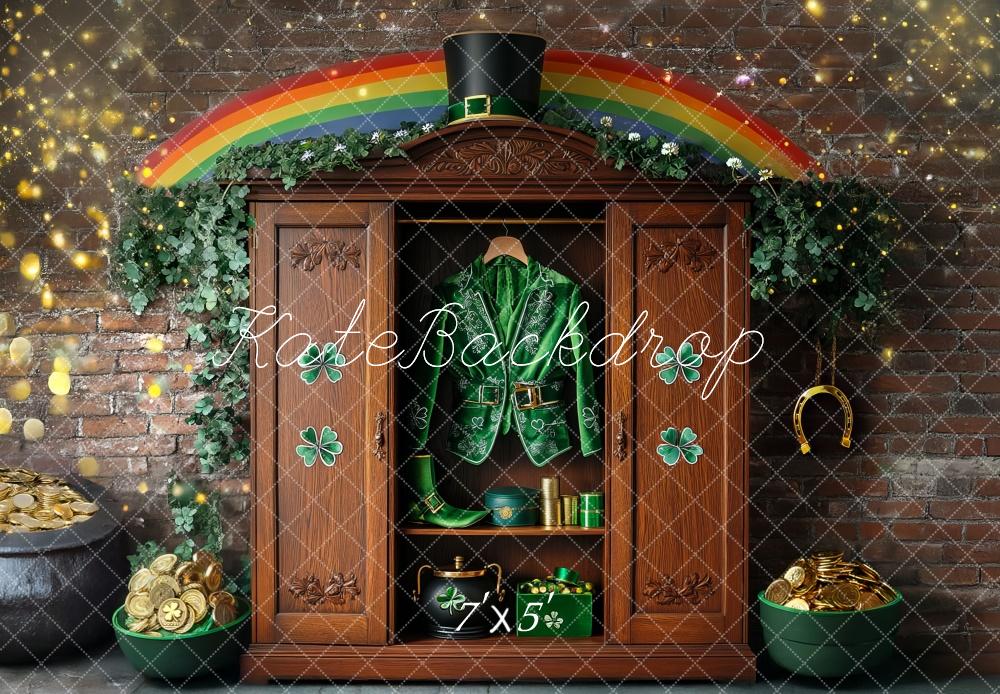 Kate Shamrock Leprechaun Rainbow Closet Backdrop Designed by Mini MakeBelieve