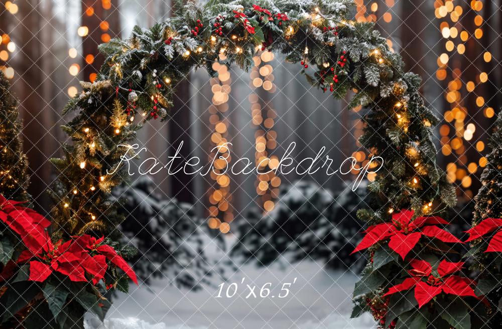 Kate Christmas Forest Green Arch Backdrop Designed by Emetselch