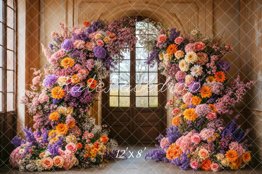 Kate Spring Flower Arch Retro Door Backdrop Designed by Emetselch