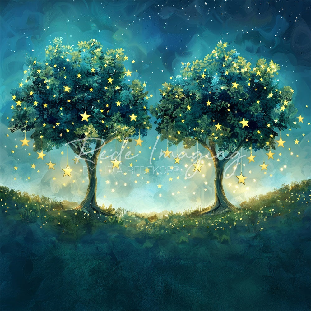 Sfondo Fantasy Forest Star Meadow Disegnato da Lidia Redekopp