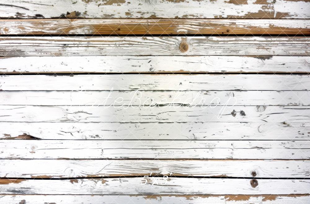 Kate White Rustic Wood Floor Backdrop Designed by Mini MakeBelieve