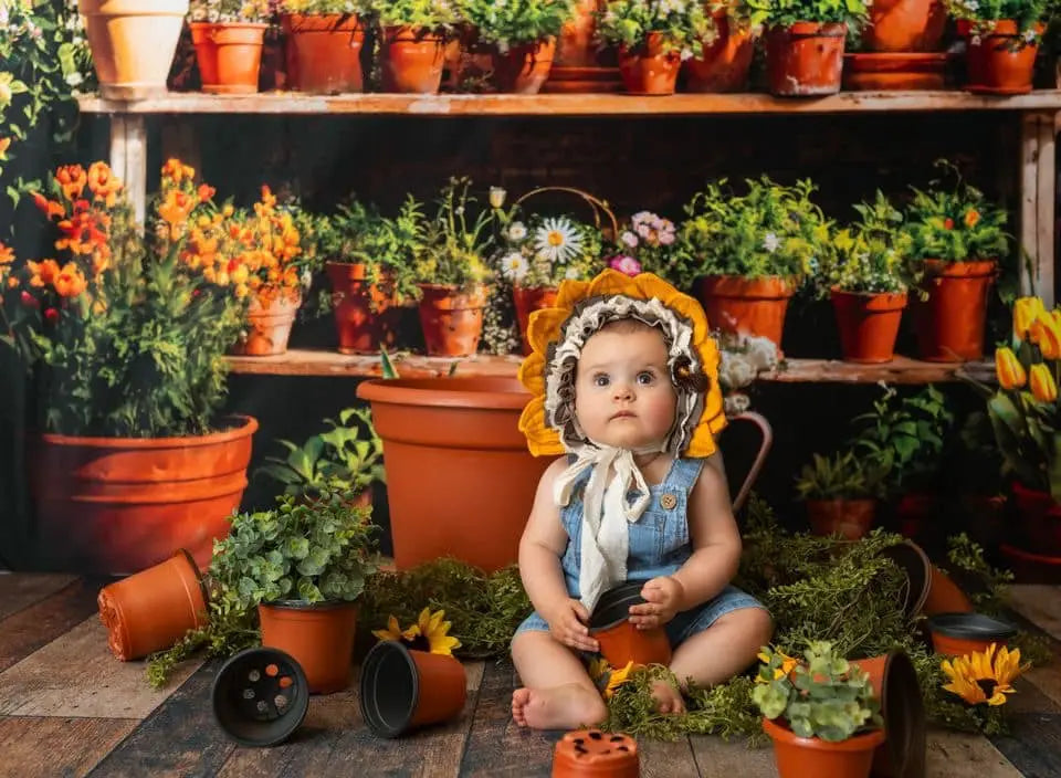 Kate Spring Green Plant Window Room Backdrop Designed by Emetselch