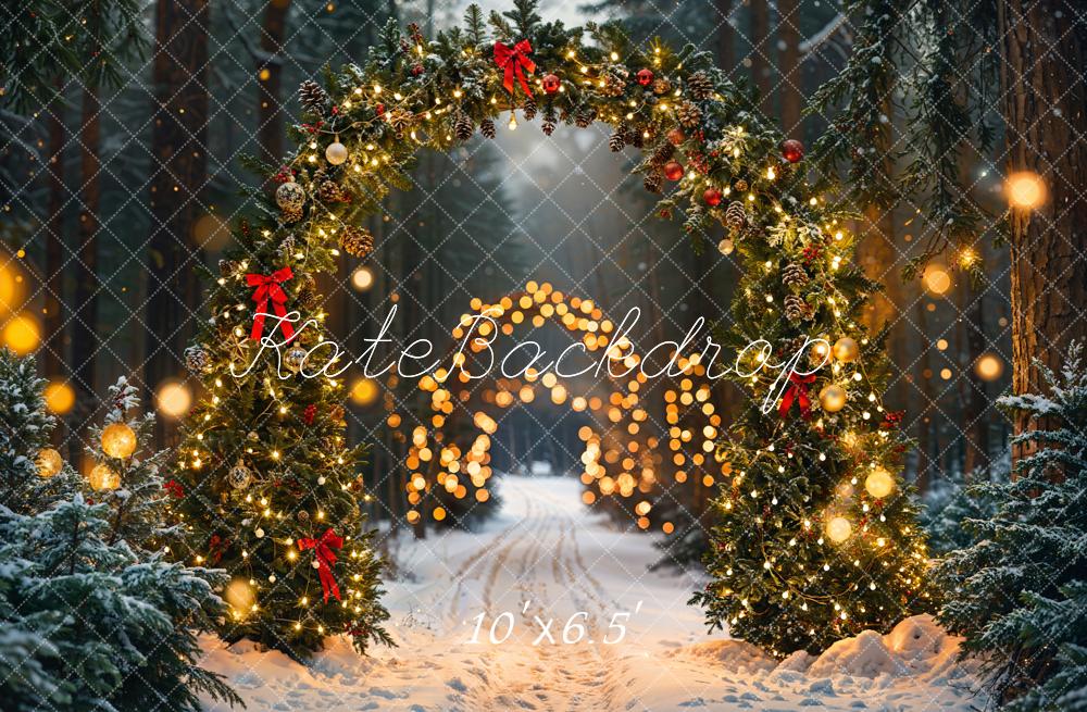 Fondo de Luces de Arco del Bosque de Navidad Diseñado por Emetselch