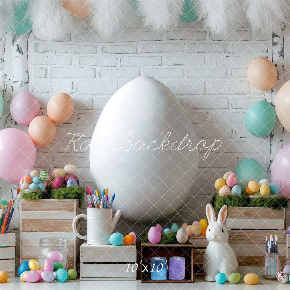 Kate Easter Bunny Pastel Eggs Backdrop Designed by Mini MakeBelieve