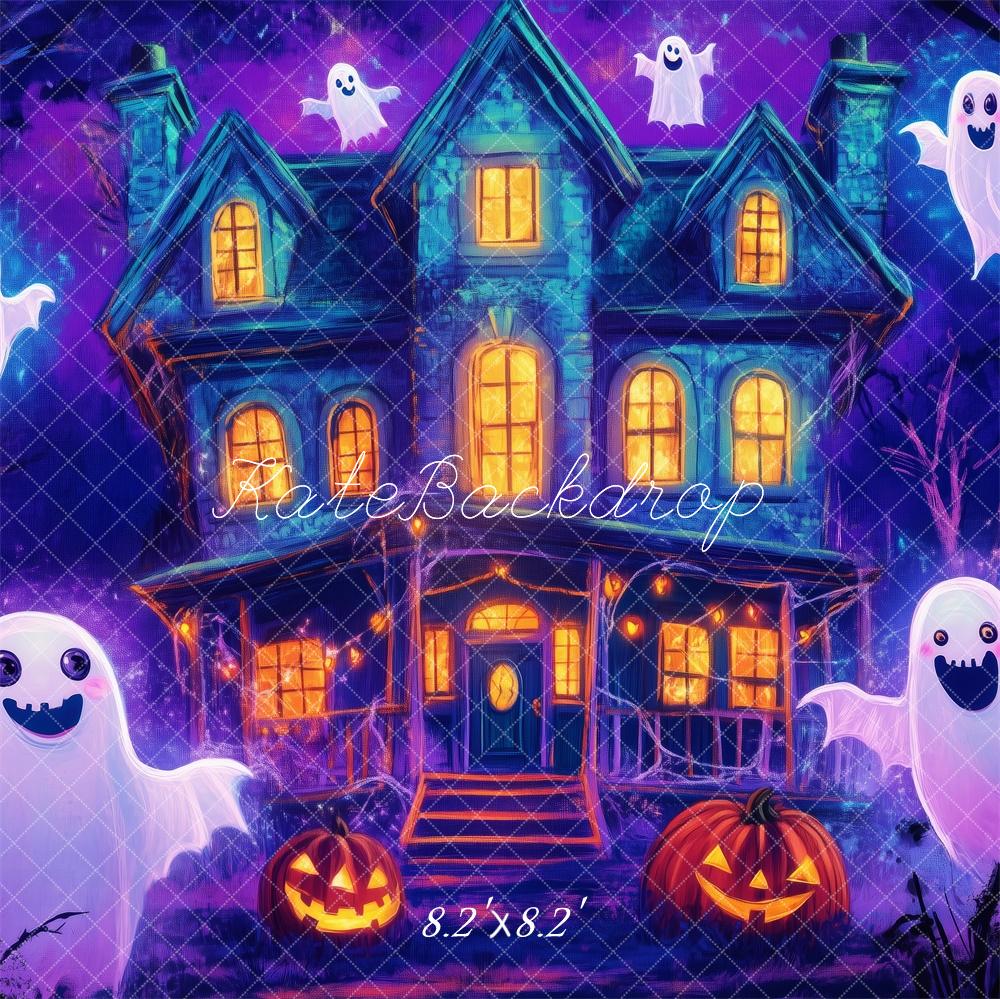 Kate Halloween Ghostly Haunted House Backdrop Designed by Patty Roberts