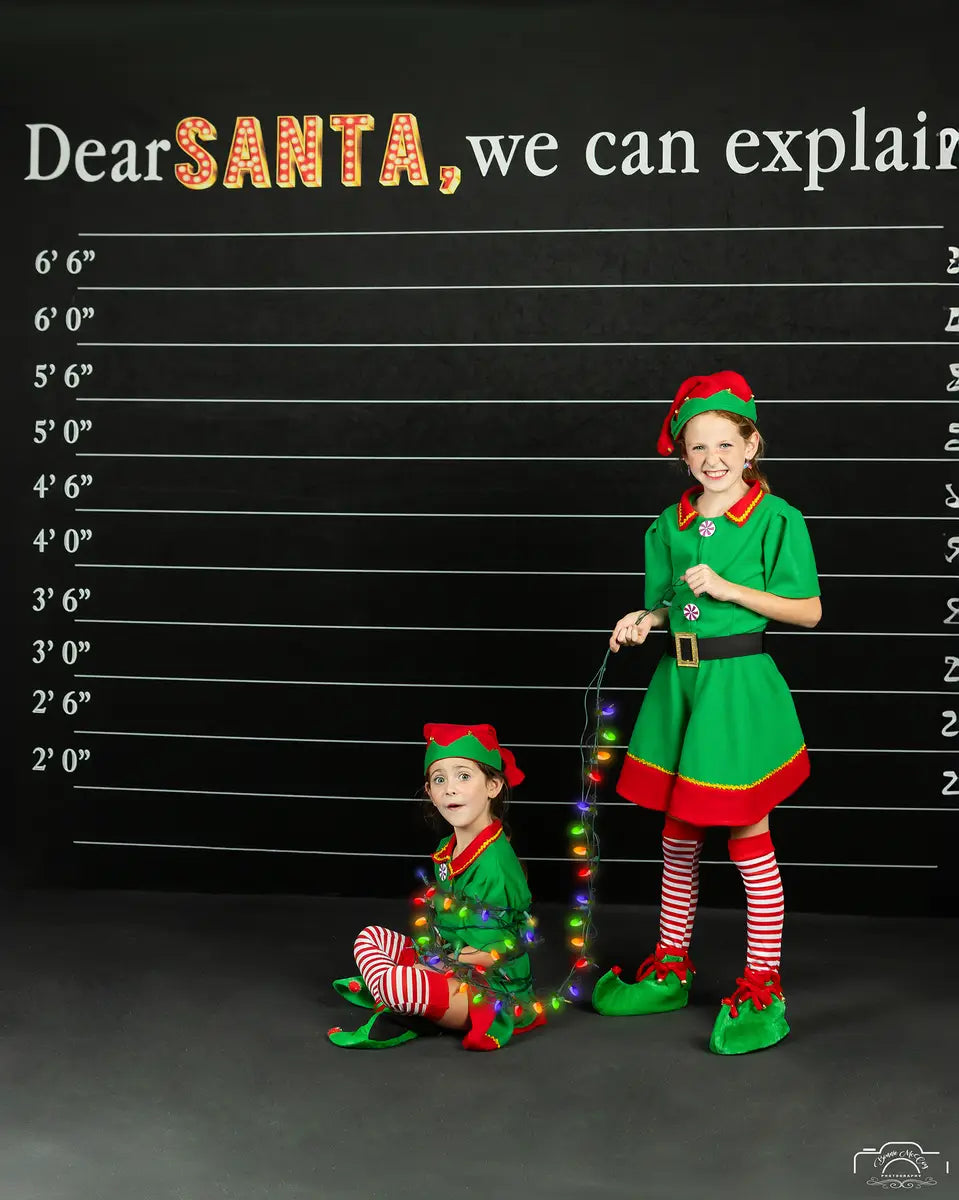 Kate Dear Santa Word Backdrop Black Abstract for Photography