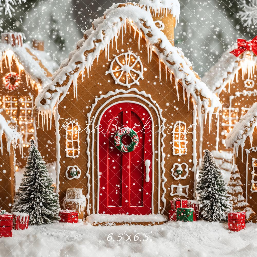 TEST Kate Christmas Gingerbread Houses Snowy Backdrop Designed by Emetselch