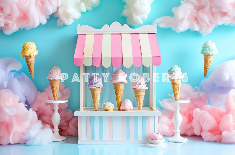 Kate Dreamy Sweet Colorful Ice Cream World Backdrop Designed by Patty Robert