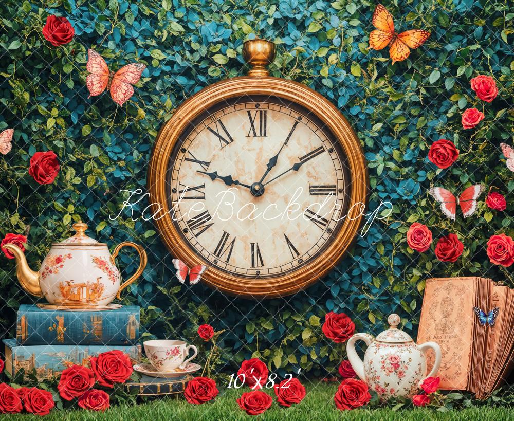 Kate Vintage Clock Tea Party Backdrop Designed by Emetselch