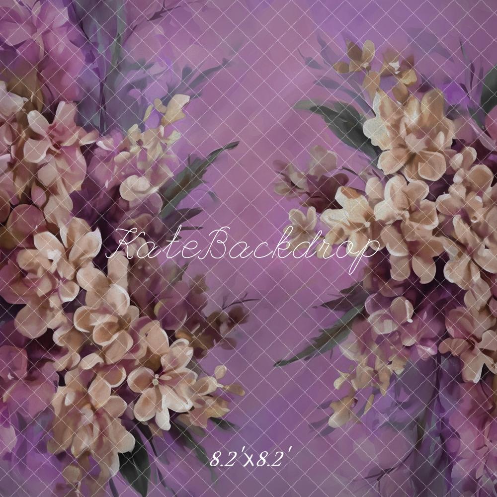 Kate Fine Art Watercolor Floral Purple Backdrop Designed by Emetselch