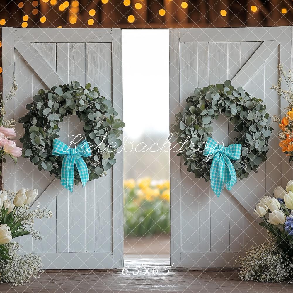 Kate Spring Floral Wreath Door Backdrop Designed by Mini MakeBelieve