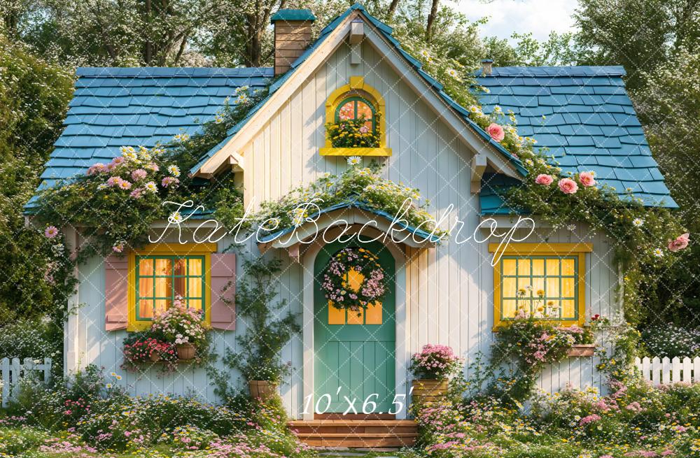 Kate Spring Cottage Garden Floral Backdrop Designed by Emetselch