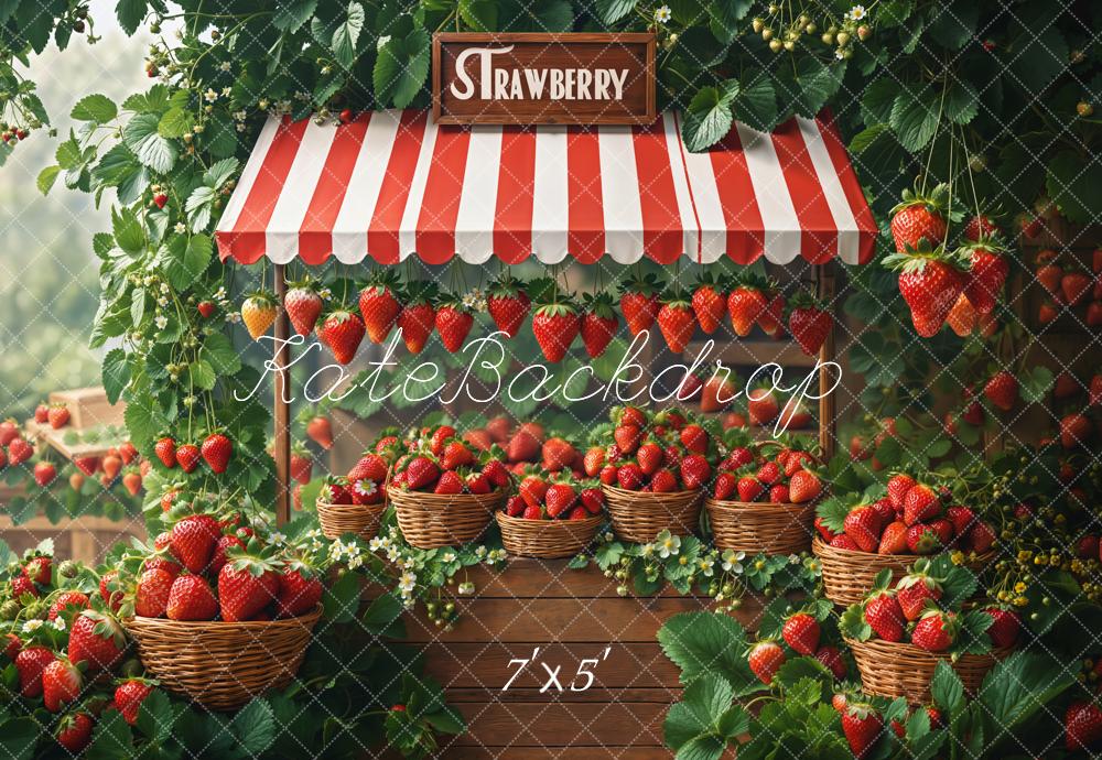 Kate Spring Strawberry Market Stand Basket Backdrop Designed by Emetselch