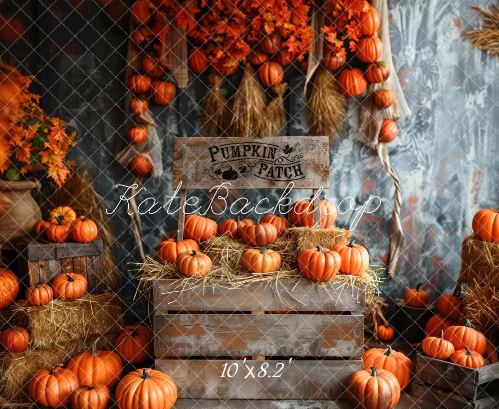 Kate Fall Pumpkin Patch Wooden Box Backdrop Designed by Patty Robert