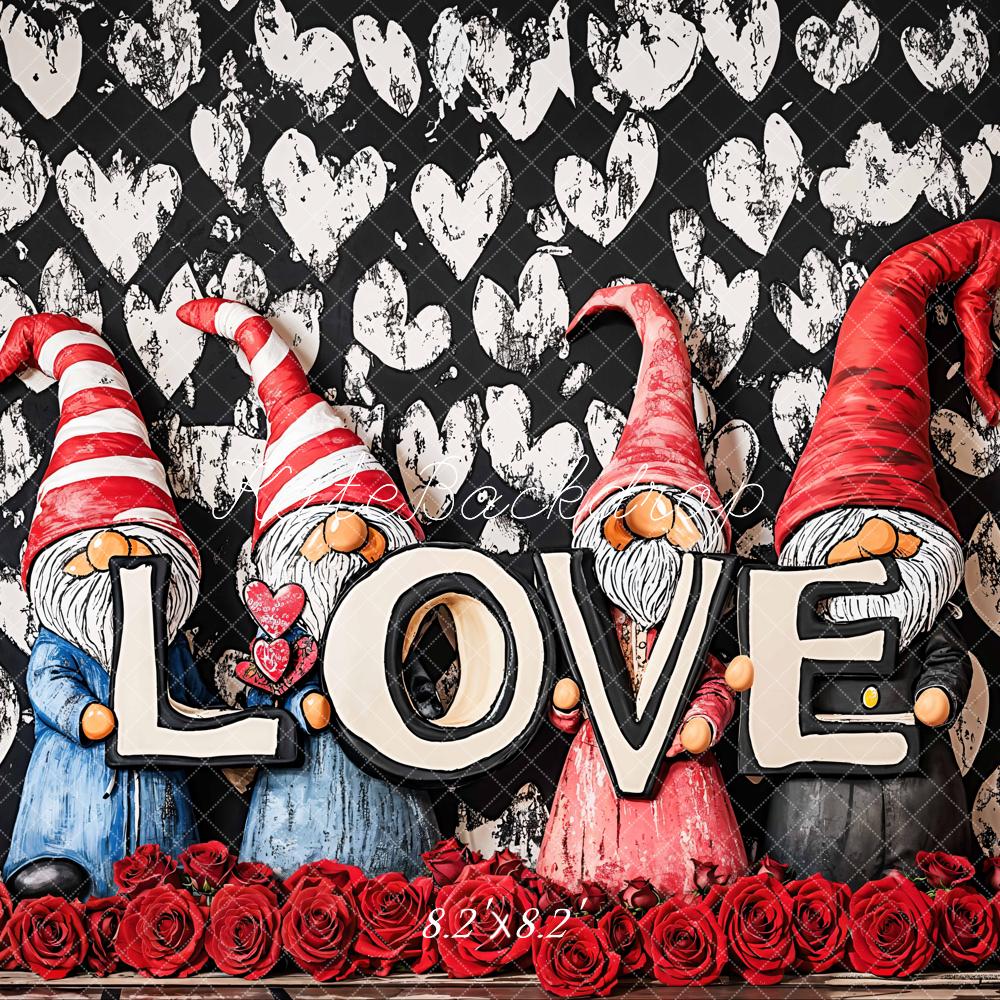 Gnomes Love Roses Foto Achtergrond Designed by Emetselch