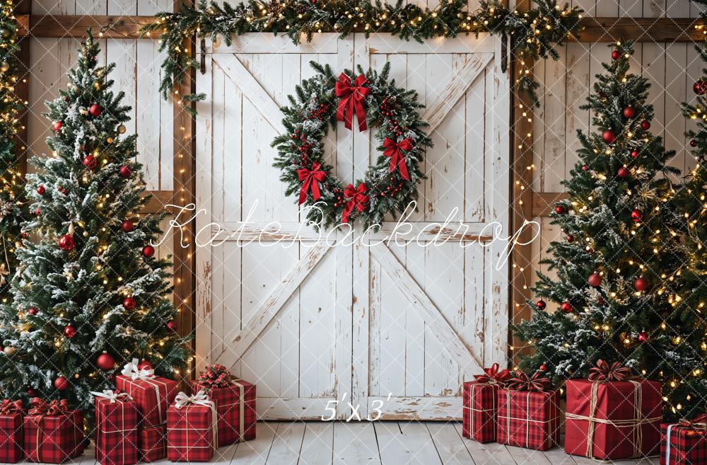 Kate Christmas Trees White Door Gifts Backdrop Designed by Emetselch