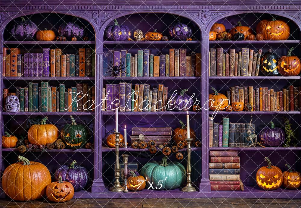 Sfondo per libreria viola magica di Halloween Designed by Emetselch