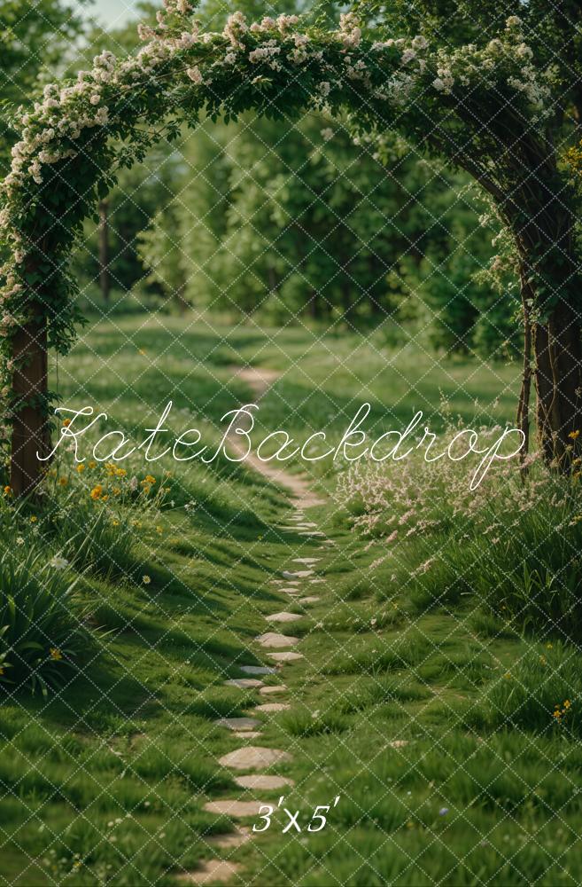 Spring Forest Arch Garden Path Green Foto Achtergrond Designed by Emetselch