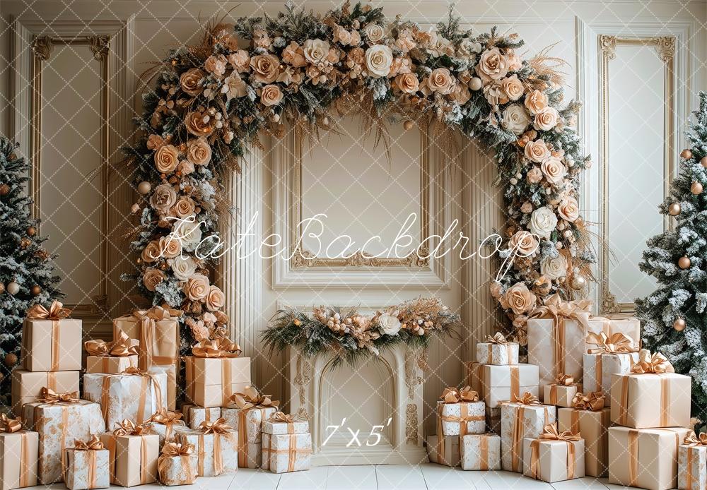 Kate Christmas Floral Arch Gifts Retro Backdrop Designed by Patty Roberts