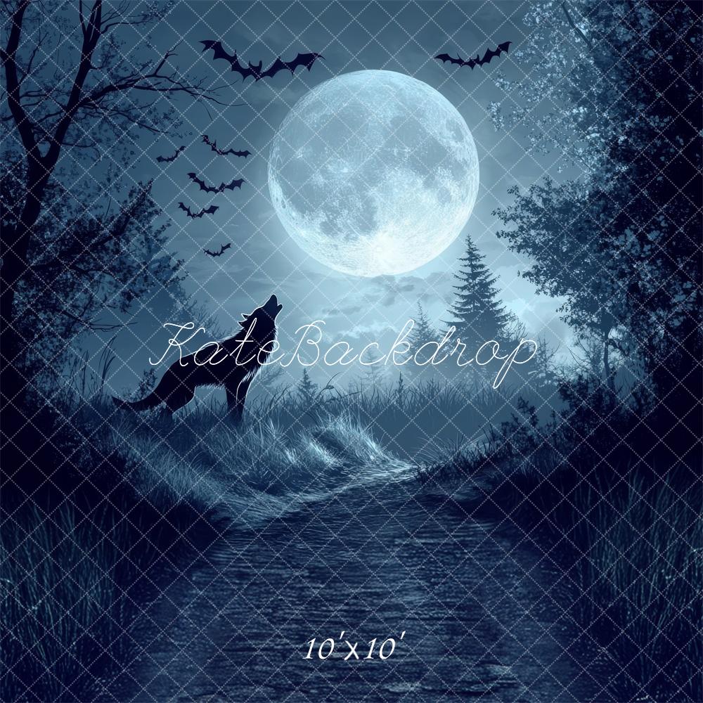 Wolf Howling Full Moon Foto Achtergrond Designed by Lidia Redekopp